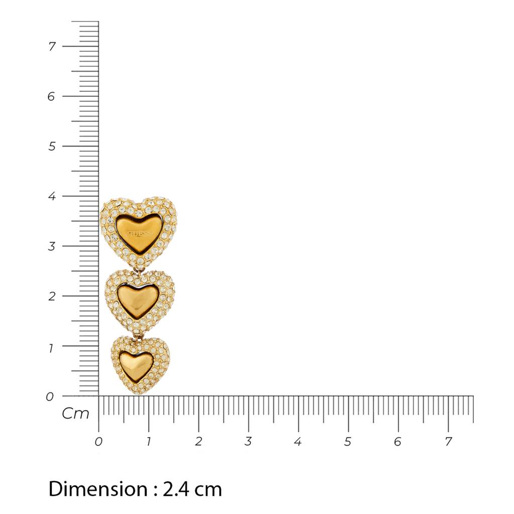 Guess Beloved Gold-Plated Stainless Steel Drop Earrings For Women : UBE05013YG