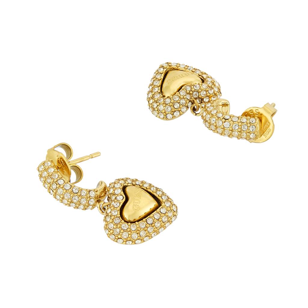 Guess Beloved Gold-Plated Stainless Steel Stud Earrings For Women : UBE05021YG