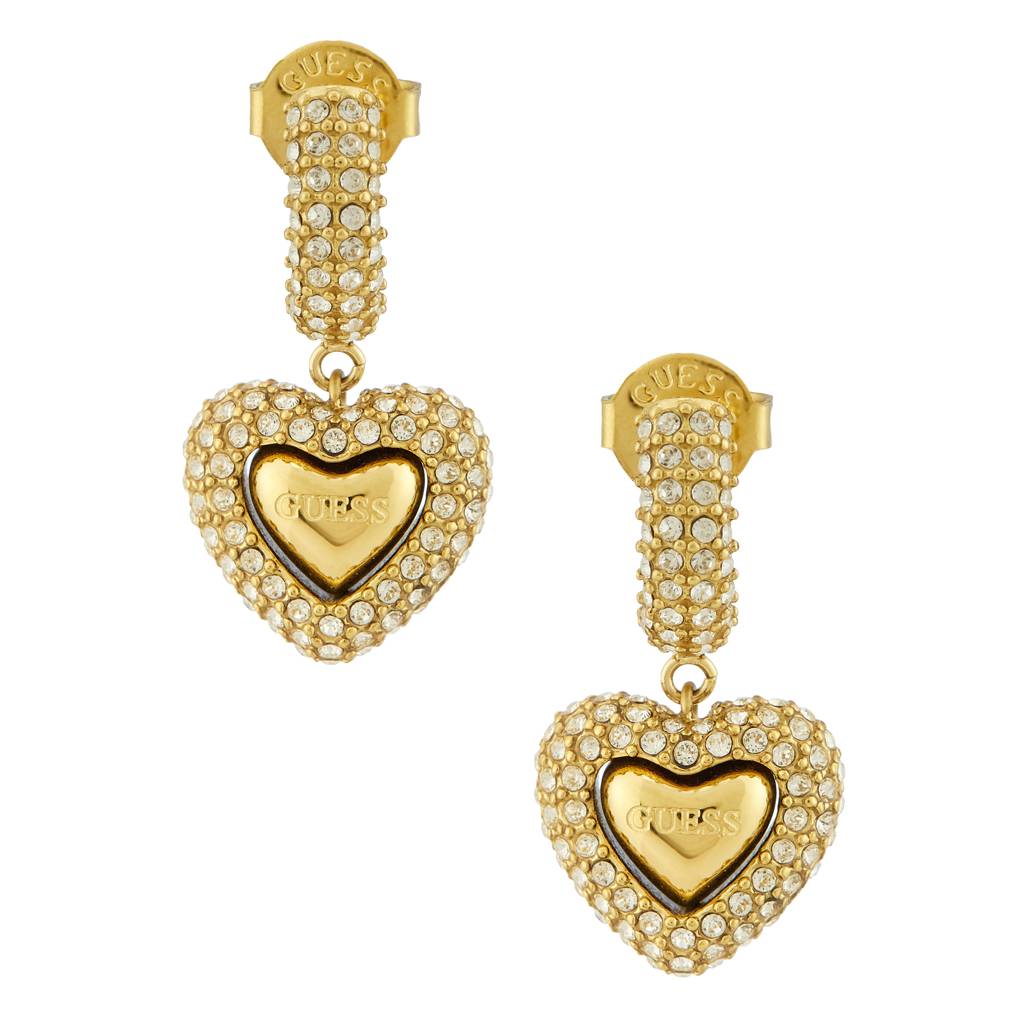 Guess Beloved Gold-Plated Stainless Steel Stud Earrings For Women : UBE05021YG