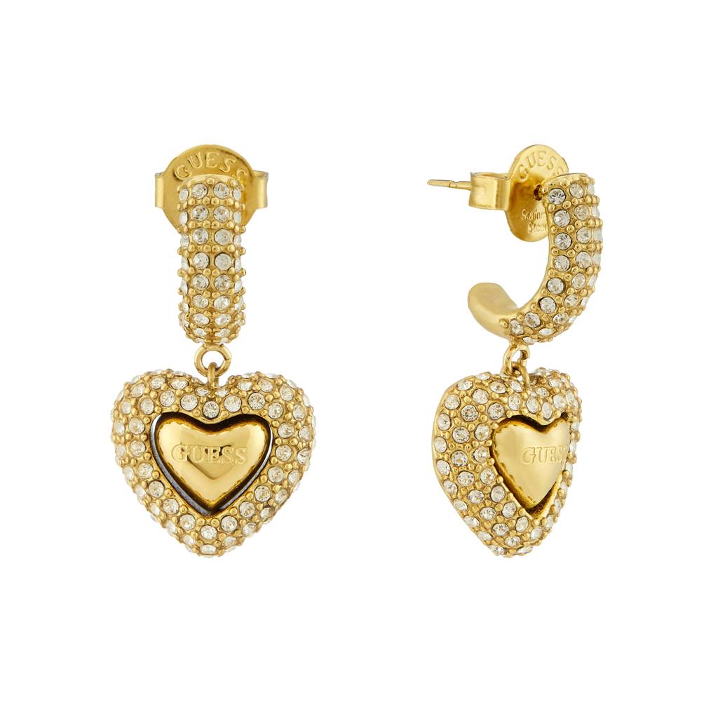 Guess Beloved Gold-Plated Stainless Steel Stud Earrings For Women : UBE05021YG