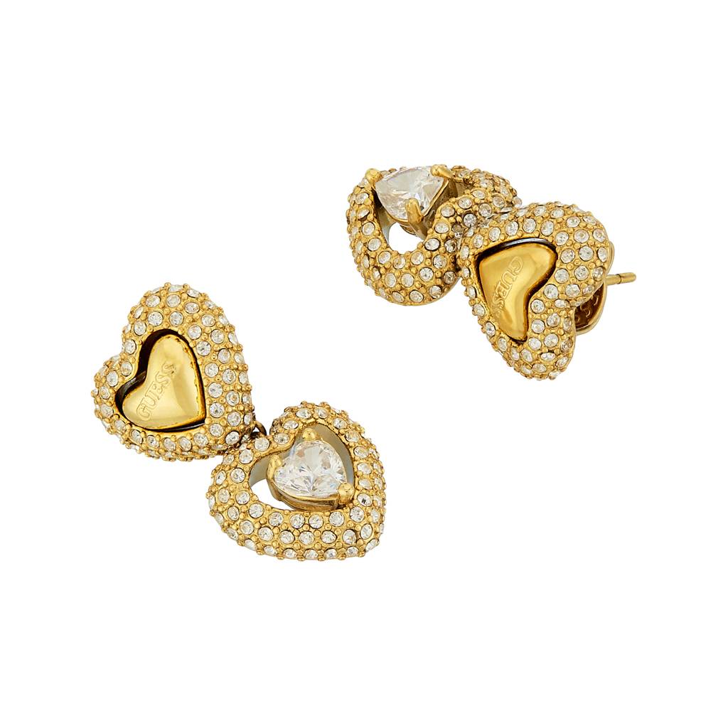 Guess Beloved Gold-Plated Stainless Steel Earrings For Women : UBE05025YG