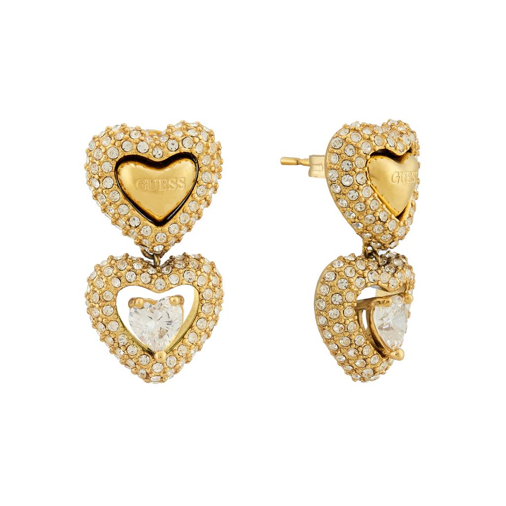 Guess Beloved Gold-Plated Stainless Steel Earrings For Women : UBE05025YG