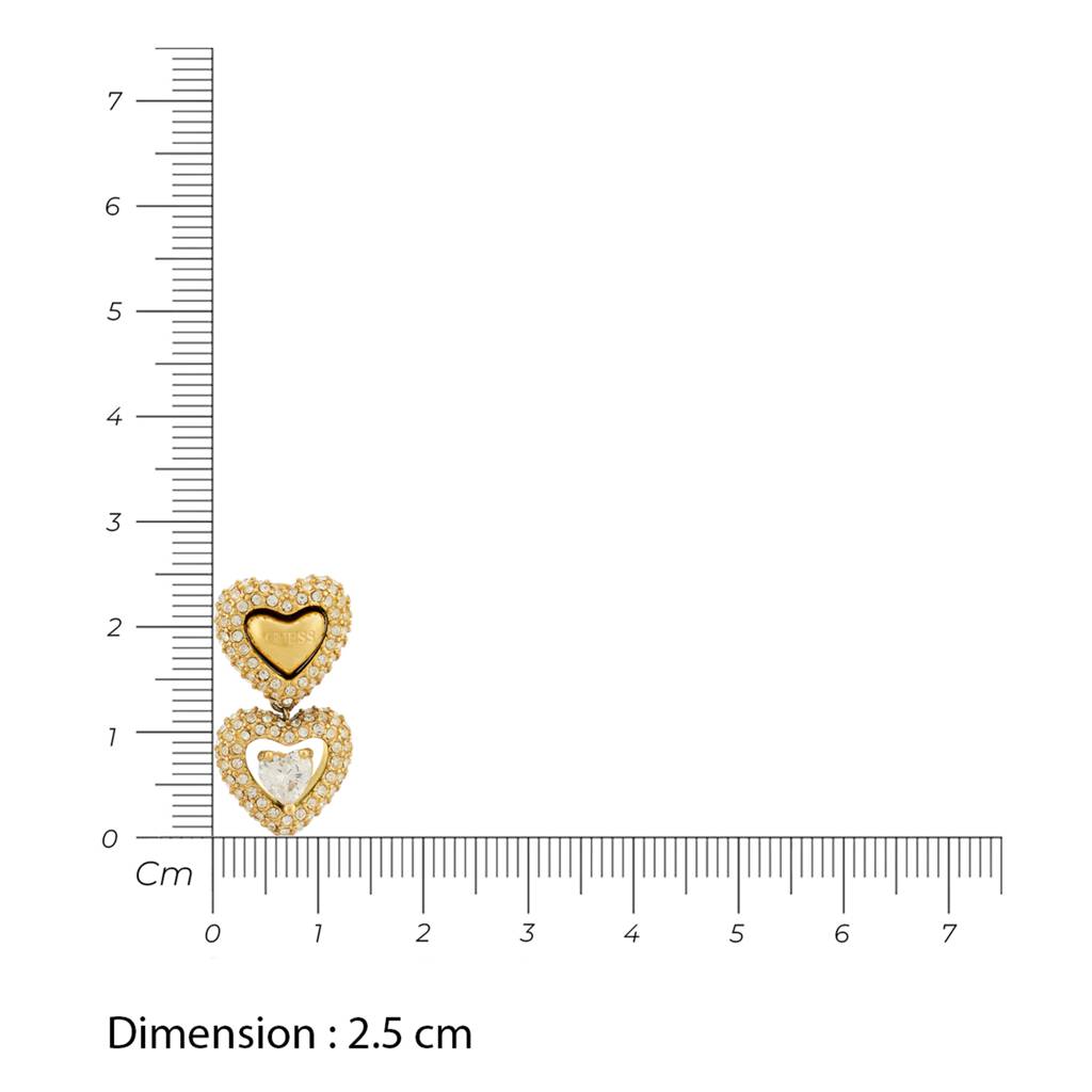 Guess Beloved Gold-Plated Stainless Steel Earrings For Women : UBE05025YG
