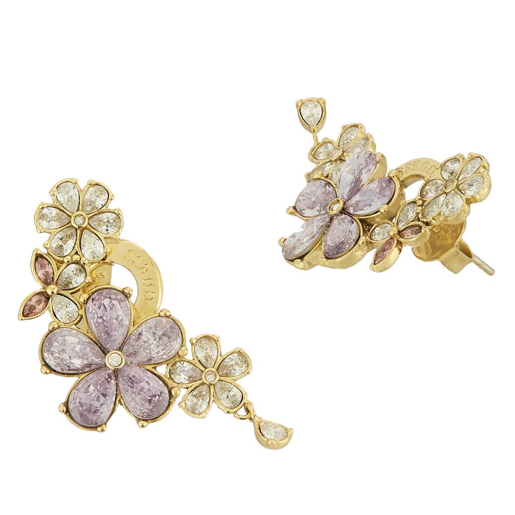 Guess Lily Gold-Plated Stainless Steel Floral Earrings For Women : UBE05101YGMC