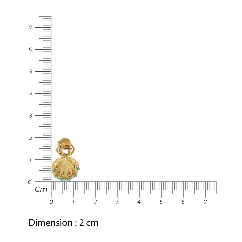 Guess Seashell Gold-Plated Blue Stainless Steel Stud Earrings For Women : UBE05128YG