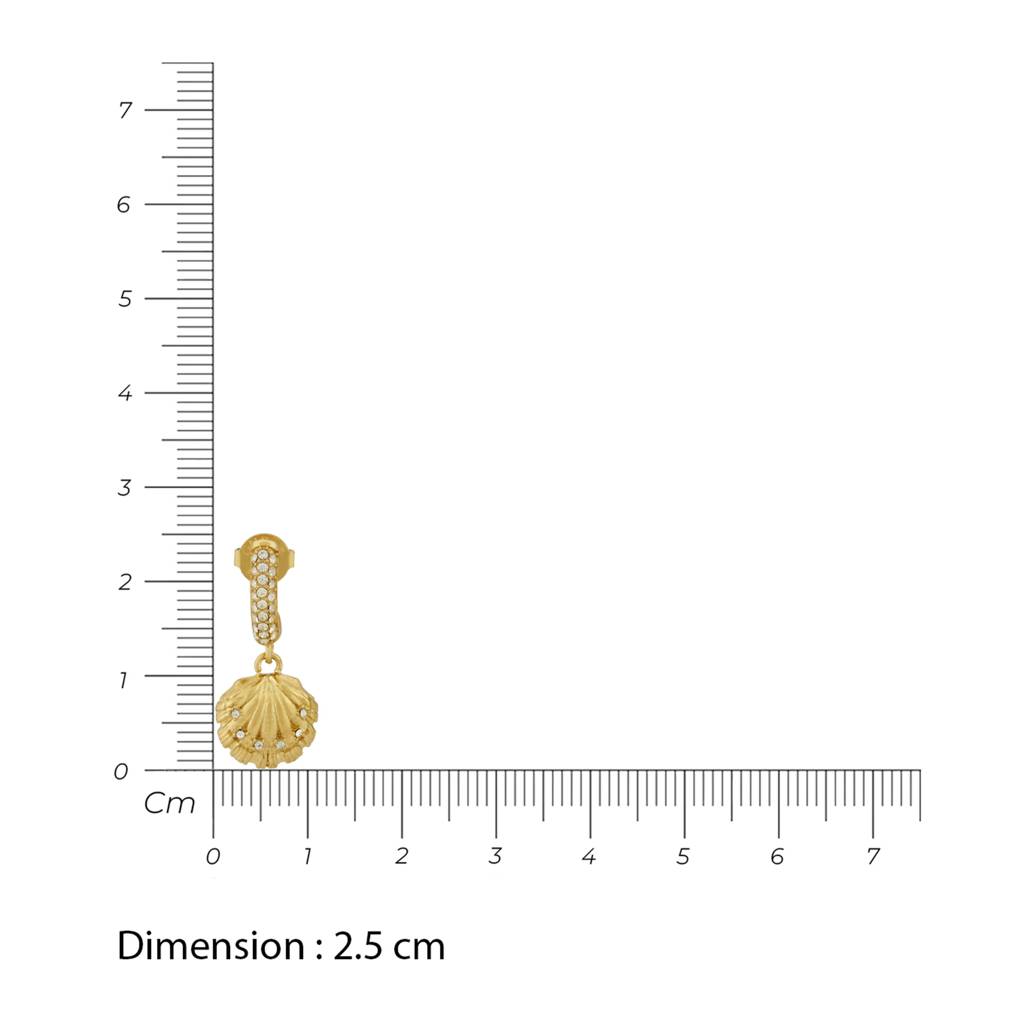 Guess Seashell Gold-Plated Stainless Steel Earrings For Women : UBE05137YG