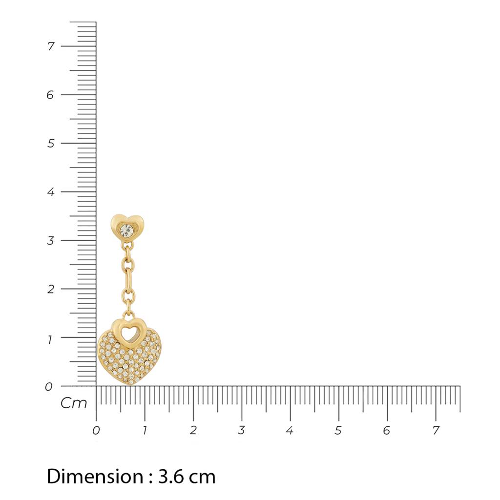 Guess Crazy In Love Gold-Plated Stainless Steel Drop Earrings For Women : UBE05210YG