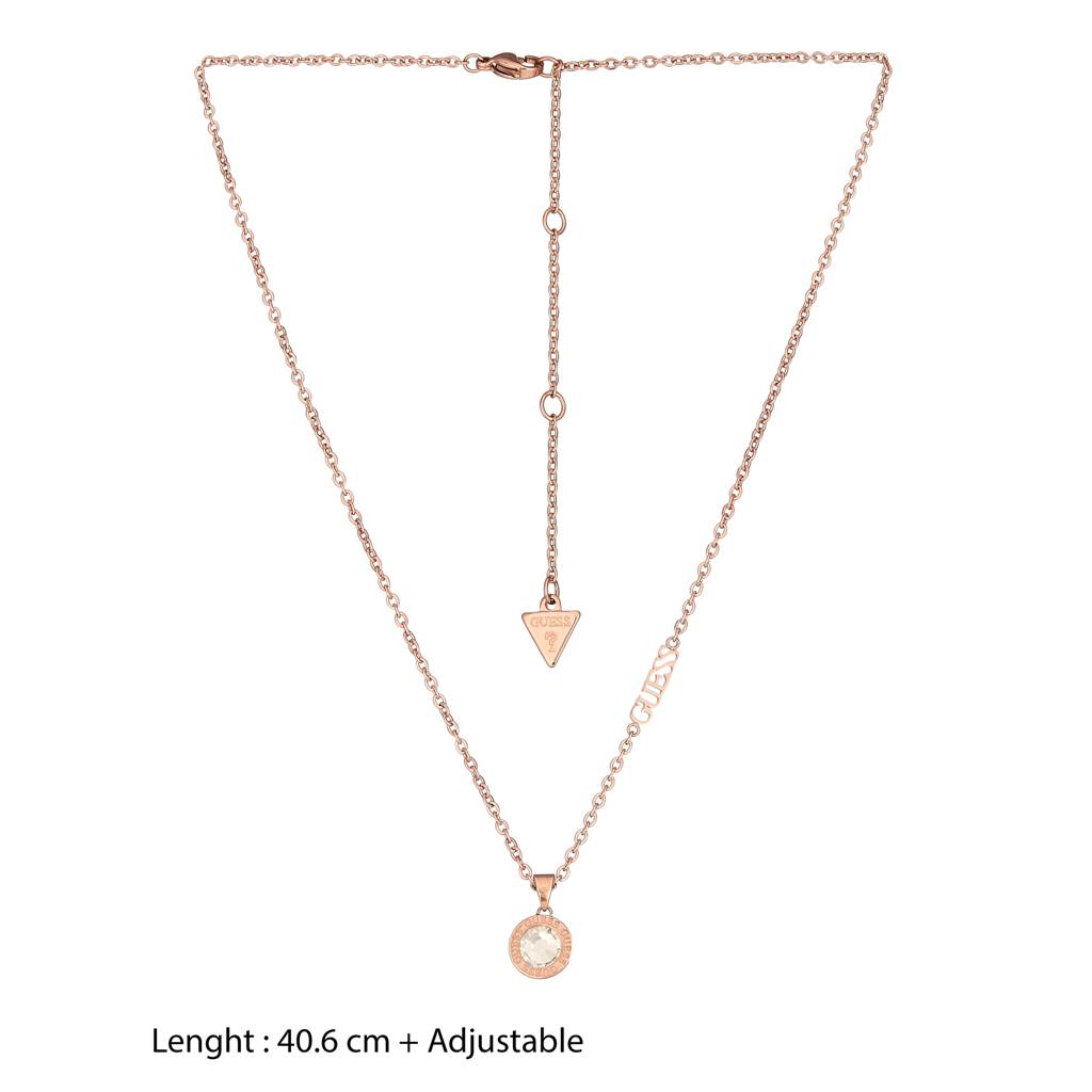 Guess Color My Day Rose Gold-Plated Stainless Steel Necklace For Women : UBN02245RG