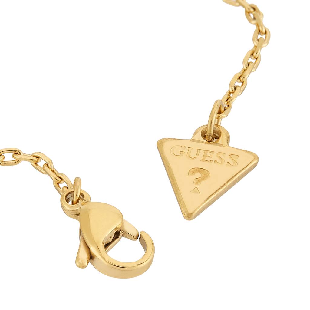 Guess Lovely Gold-Plated Stainless Steel Necklace For Women : UBN03041YGWH