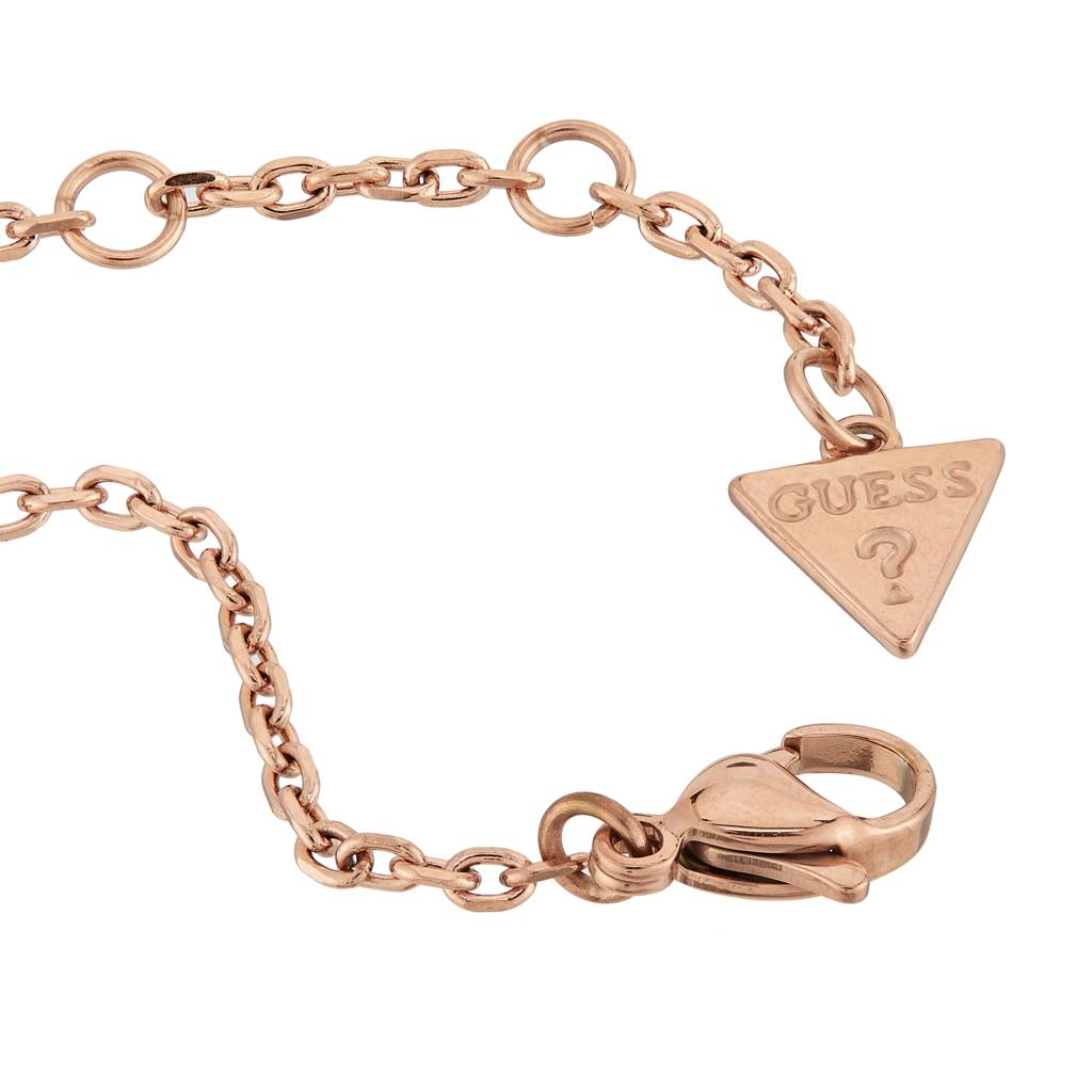 Guess Circle Lights Rose Gold-Plated Stainless Steel Necklace For Women : UBN03159RG
