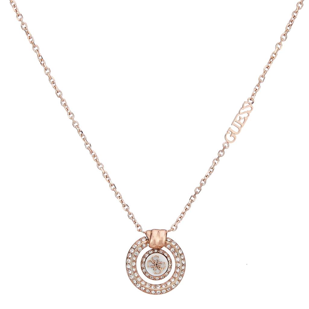 Guess Knot You Rose Gold-Plated Stainless Steel Necklace For Women : UBN04052RGWH