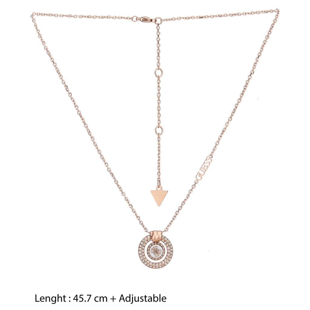 Guess Knot You Rose Gold-Plated Stainless Steel Necklace For Women : UBN04052RGWH