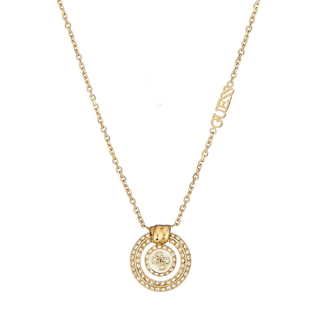 Guess Knot You Gold-Plated Stainless Steel Necklace For Women : UBN04052YGWH