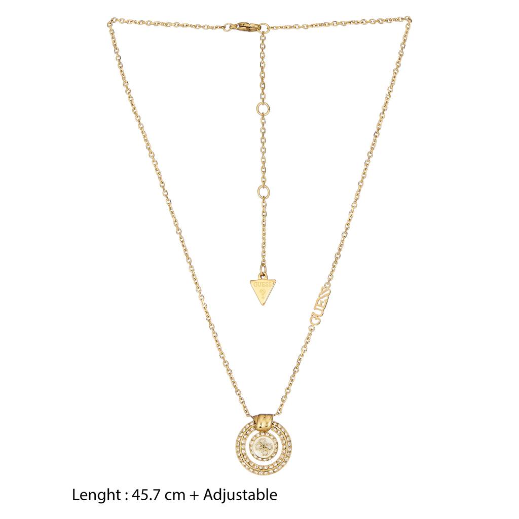 Guess Knot You Gold-Plated Stainless Steel Necklace For Women : UBN04052YGWH