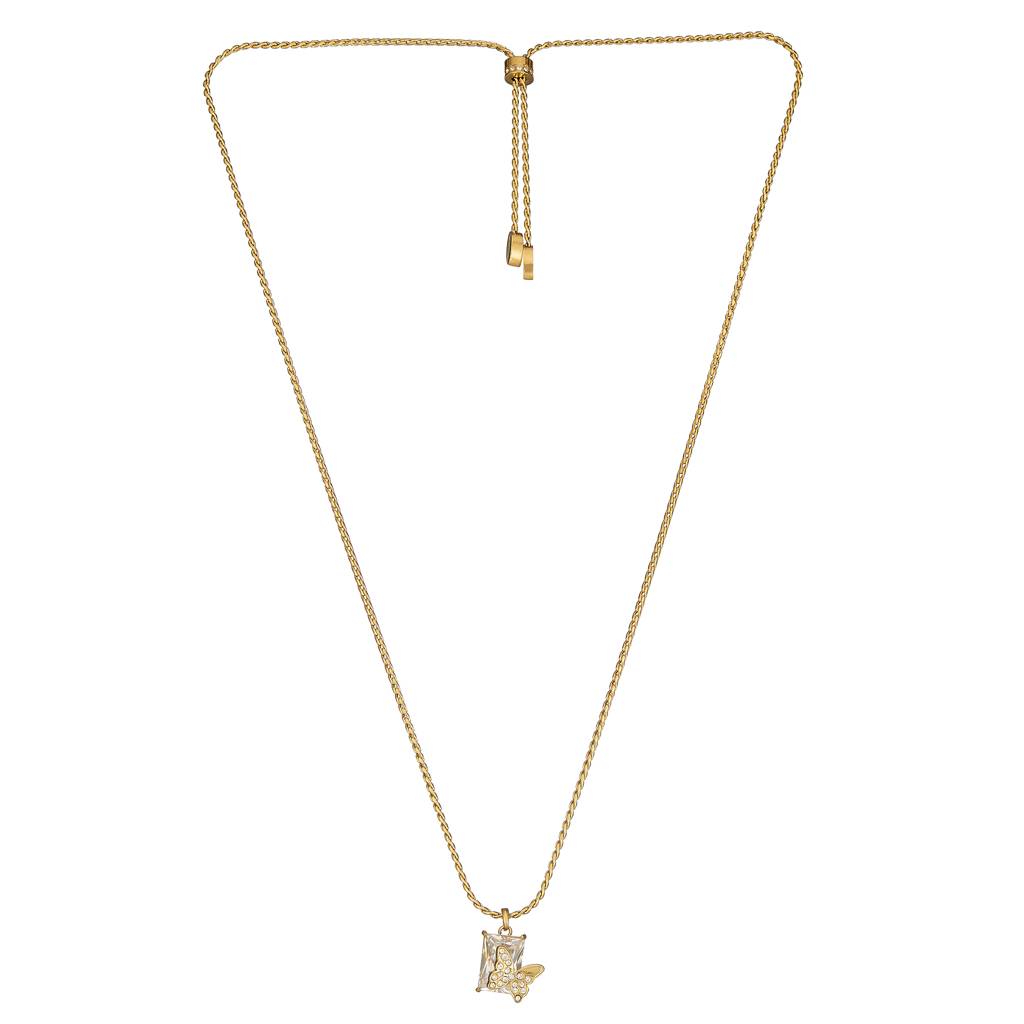 Guess Chrysalis Gold-Plated Stainless Steel Chain Necklace For Women : UBN04097YG
