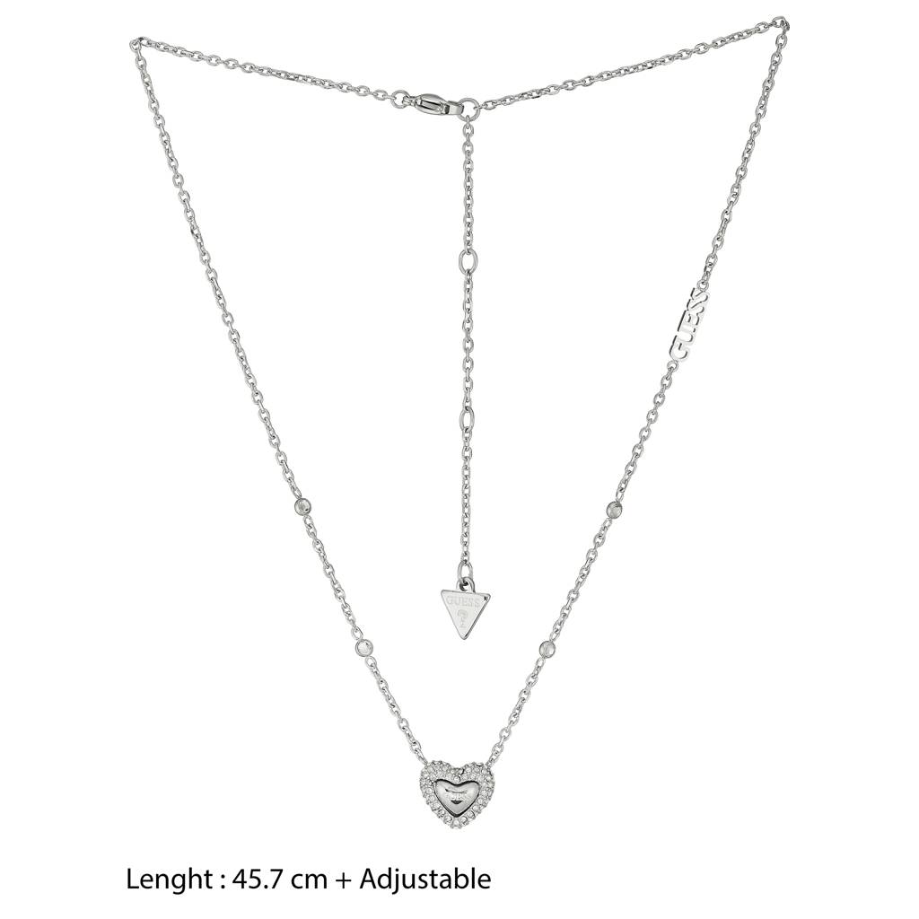 Guess Beloved Silver-Plated Stainless Steel Necklace For Women : UBN05018RH