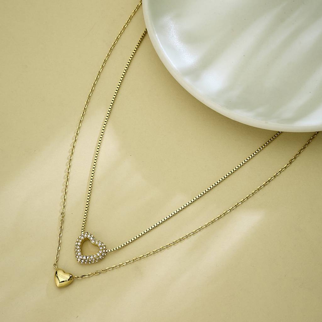 Guess Beloved Gold-Plated Stainless Steel Multi Chain Necklace For