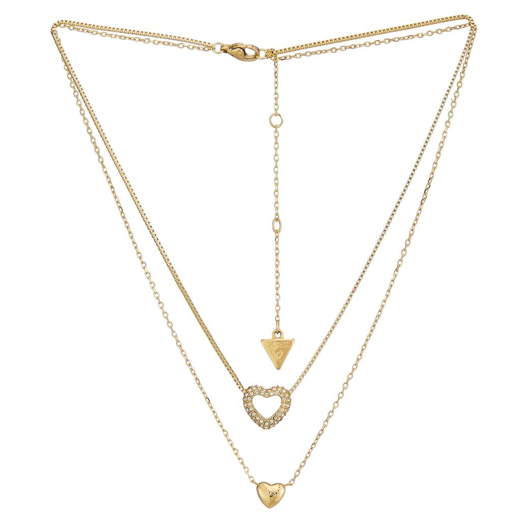 Guess Beloved Gold-Plated Stainless Steel Multi Chain Necklace For Women : UBN05026YG