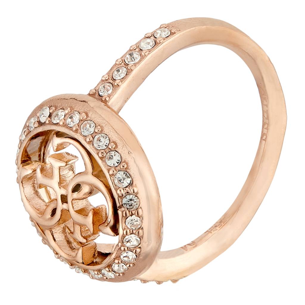 Guess Life In 4G Rose Gold-Plated Stainless Steel Ring For Women ...