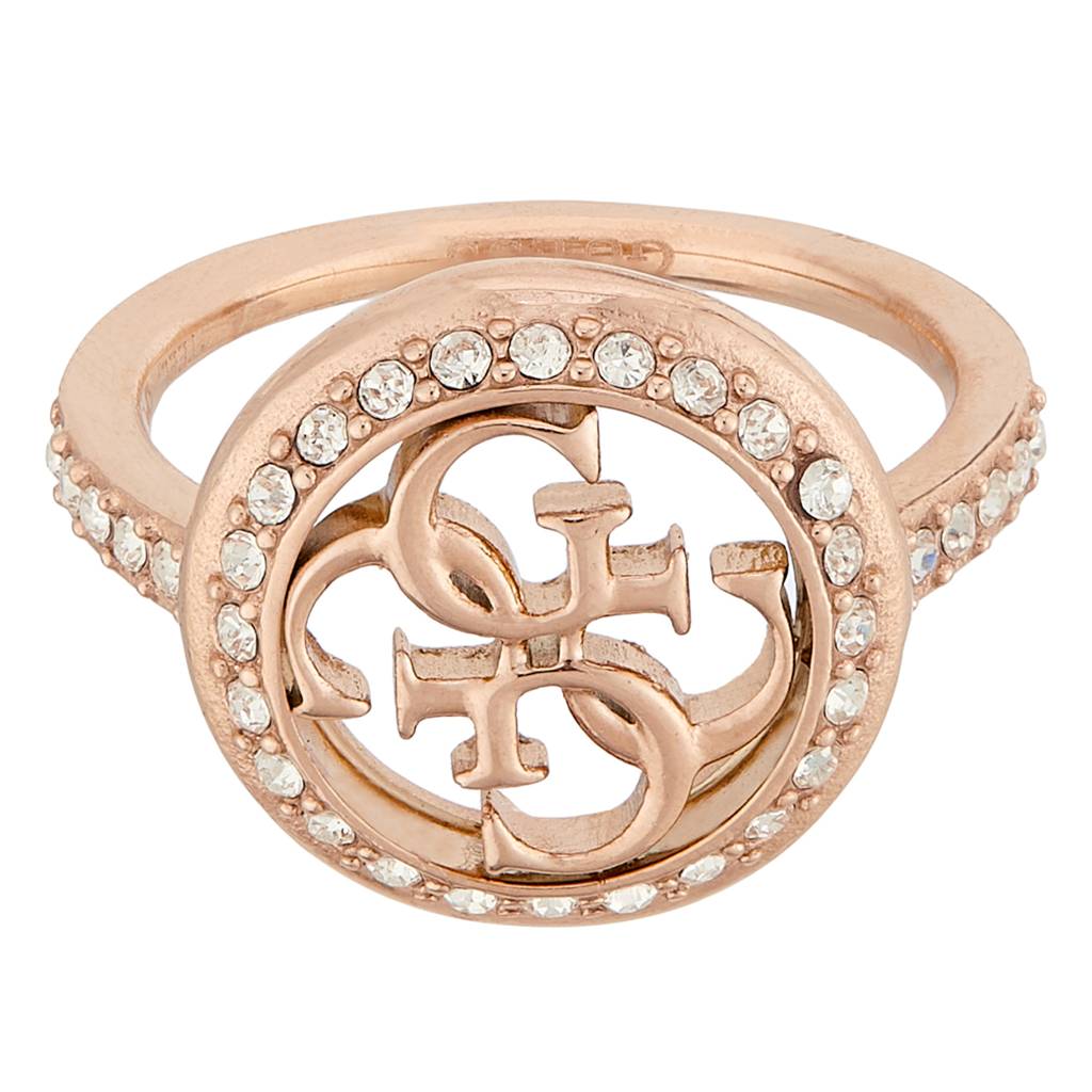 Guess Life In 4G Rose Gold-Plated Stainless Steel Ring For Women ...