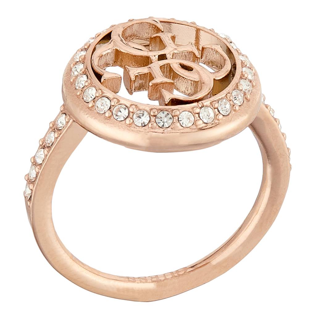 Guess Life In 4G Rose Gold-Plated Stainless Steel Ring For Women ...
