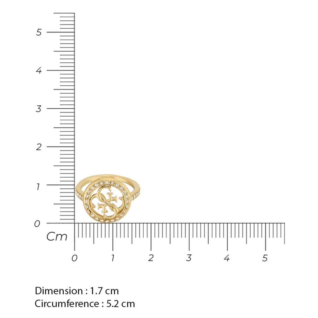 Guess Life In 4G Gold-Plated Stainless Steel Ring For Women : UBR02139YG54