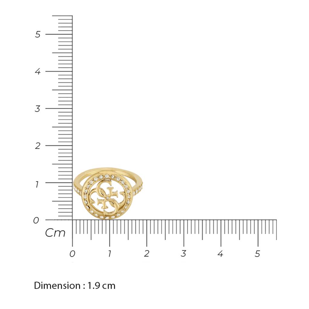 Guess Life In 4G Gold-Plated Stainless Steel Ring For Women : UBR02139YG58