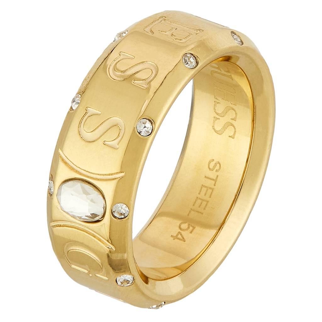 Guess Just Gold-Plated Stainless Steel Ring For Women : UBR03116YG54
