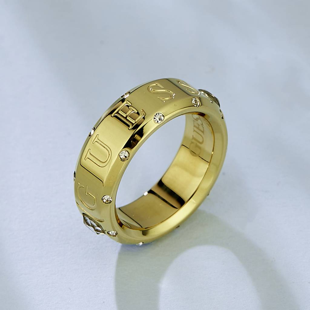 Guess Just Gold-Plated Stainless Steel Ring For Women : UBR03116YG56
