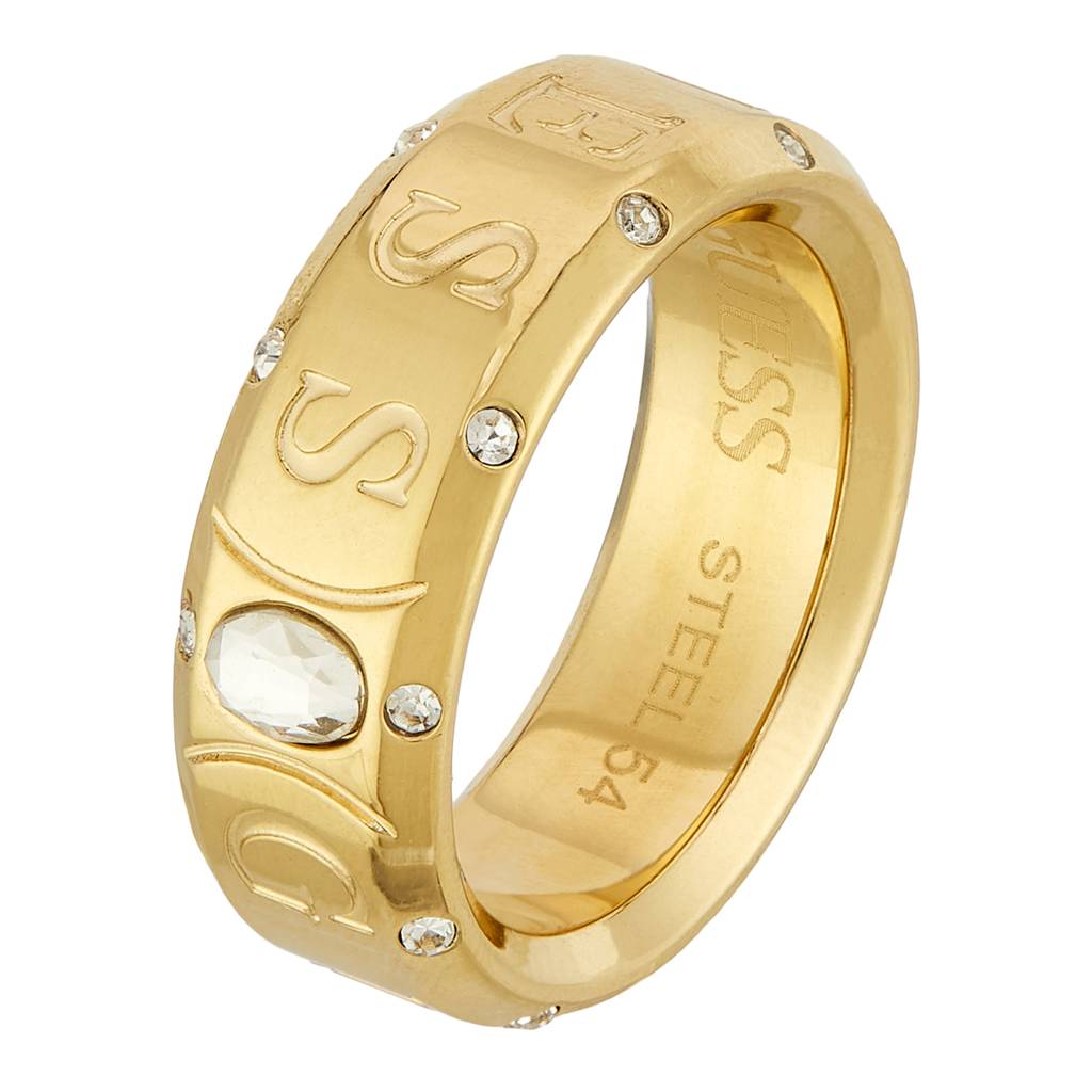Guess Just Gold-Plated Stainless Steel Ring For Women : UBR03116YG56