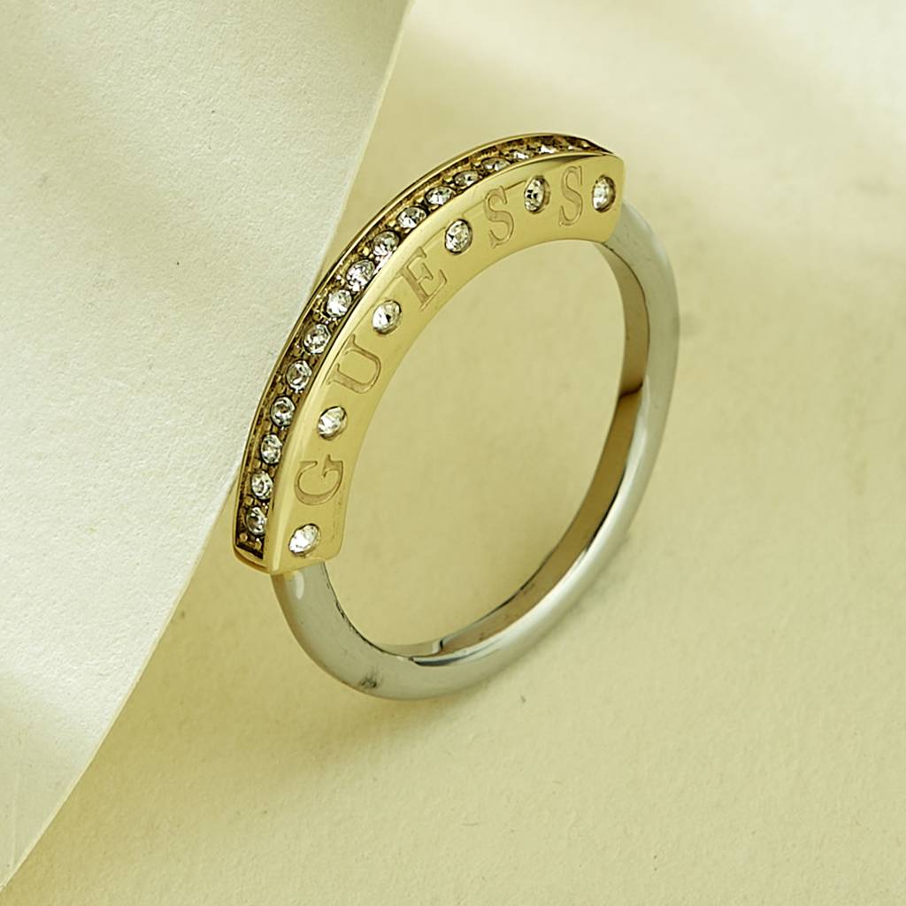 Guess Bond Gold-Plated Stainless Steel Ring For Women : UBR03254RHYG56