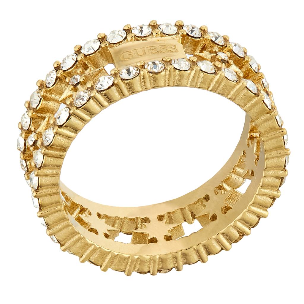 Guess In The Sky Gold-Plated Stainless Steel Ring For Women : UBR03320YG54