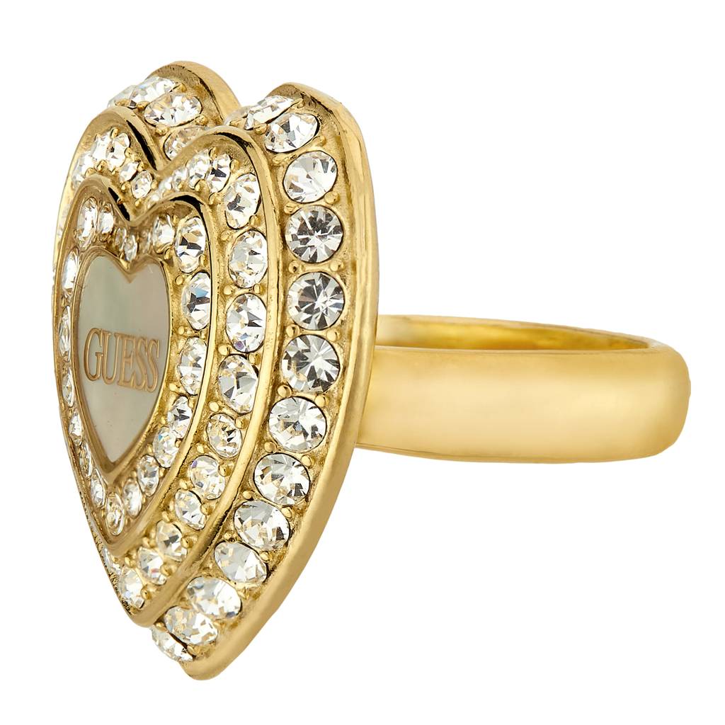 Guess Amami Gold-Plated Stainless Steel Ring For Women : UBR04016YGWH54