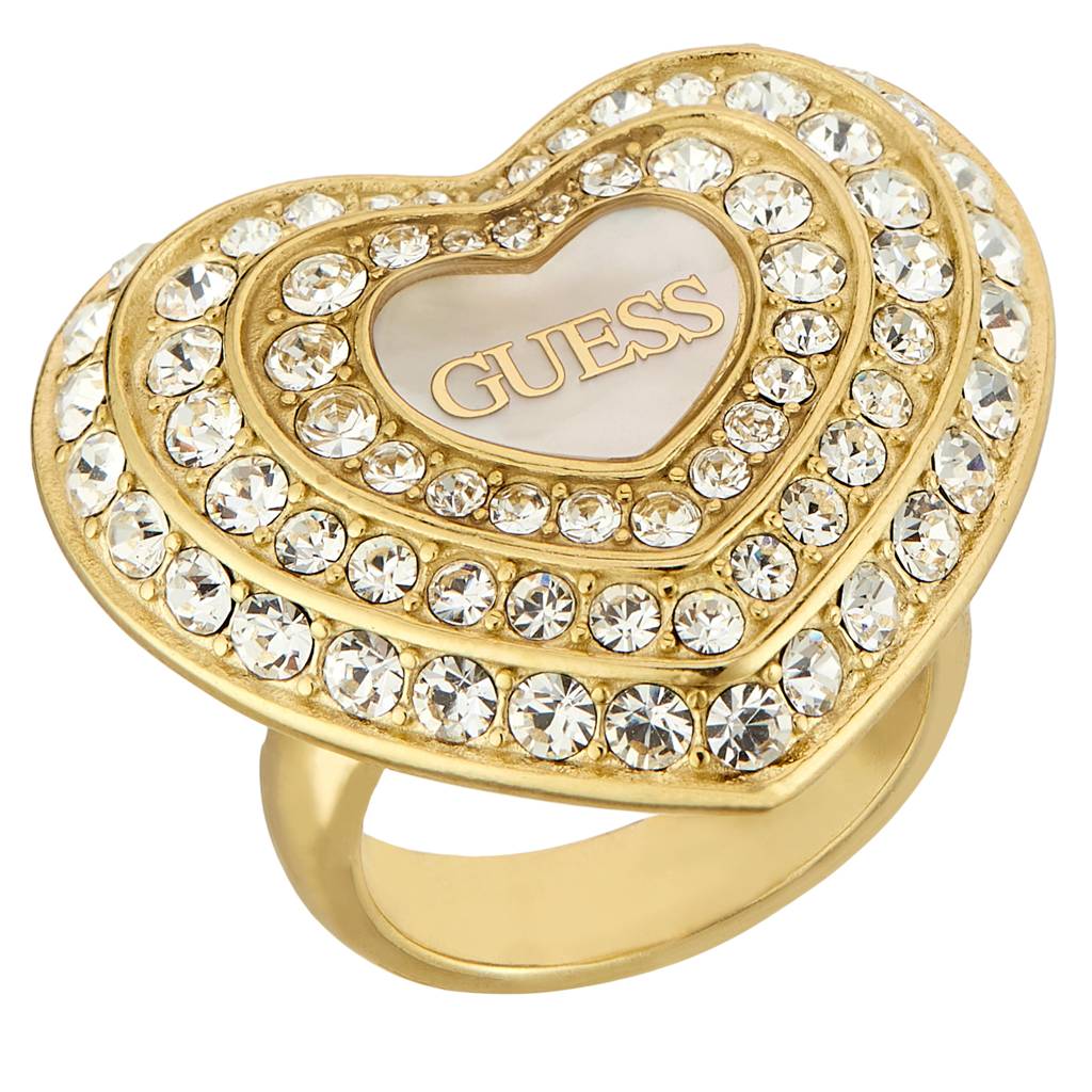 Guess Amami Gold-Plated Stainless Steel Ring For Women : UBR04016YGWH54