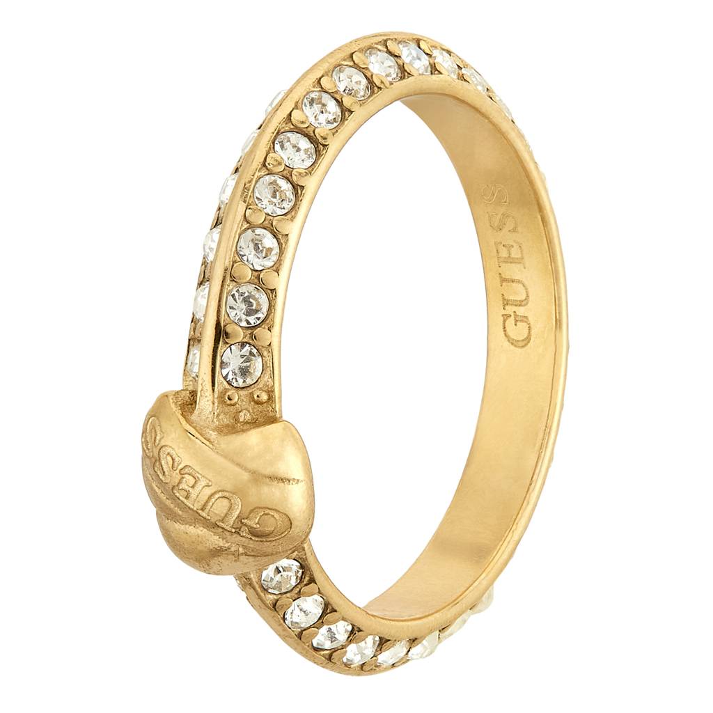 Guess Knot You Gold-Plated Stainless Steel Ring For Women : UBR04057YG54