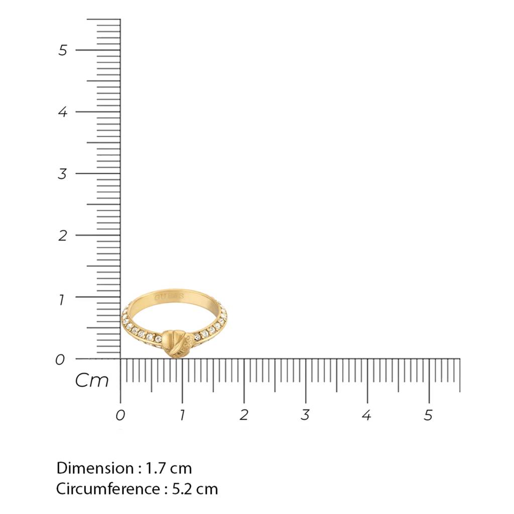 Guess Knot You Gold-Plated Stainless Steel Ring For Women : UBR04057YG54