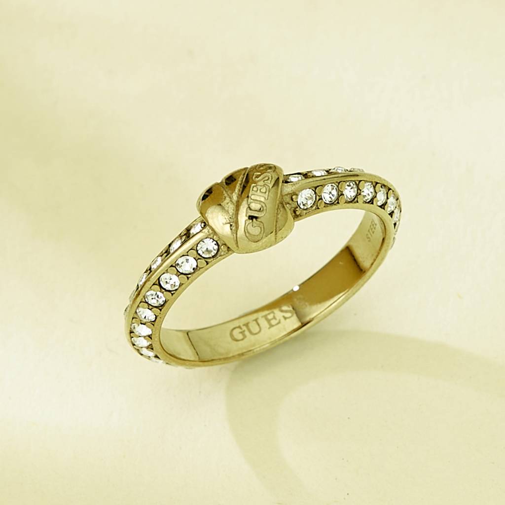Guess Knot You Gold-Plated Stainless Steel Ring For Women : UBR04057YG58
