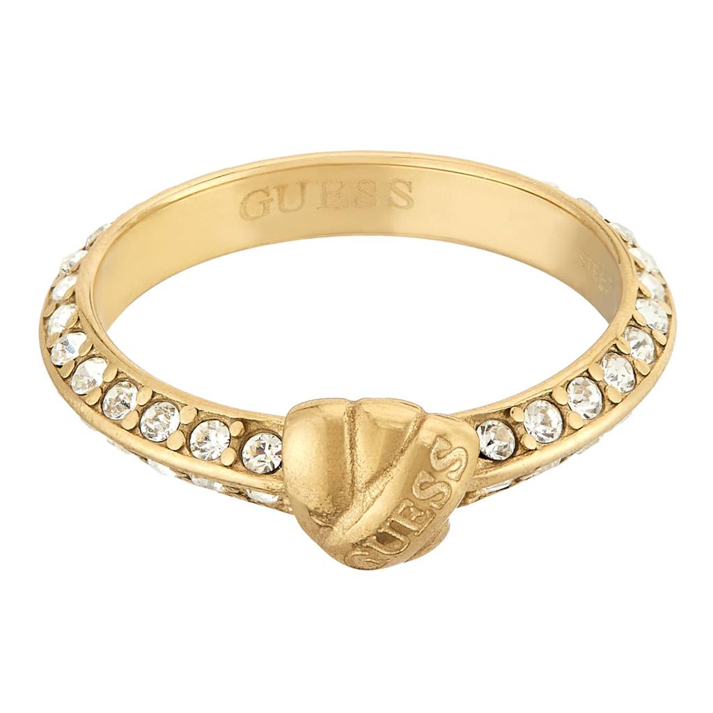 Guess Knot You Gold-Plated Stainless Steel Ring For Women : UBR04057YG58