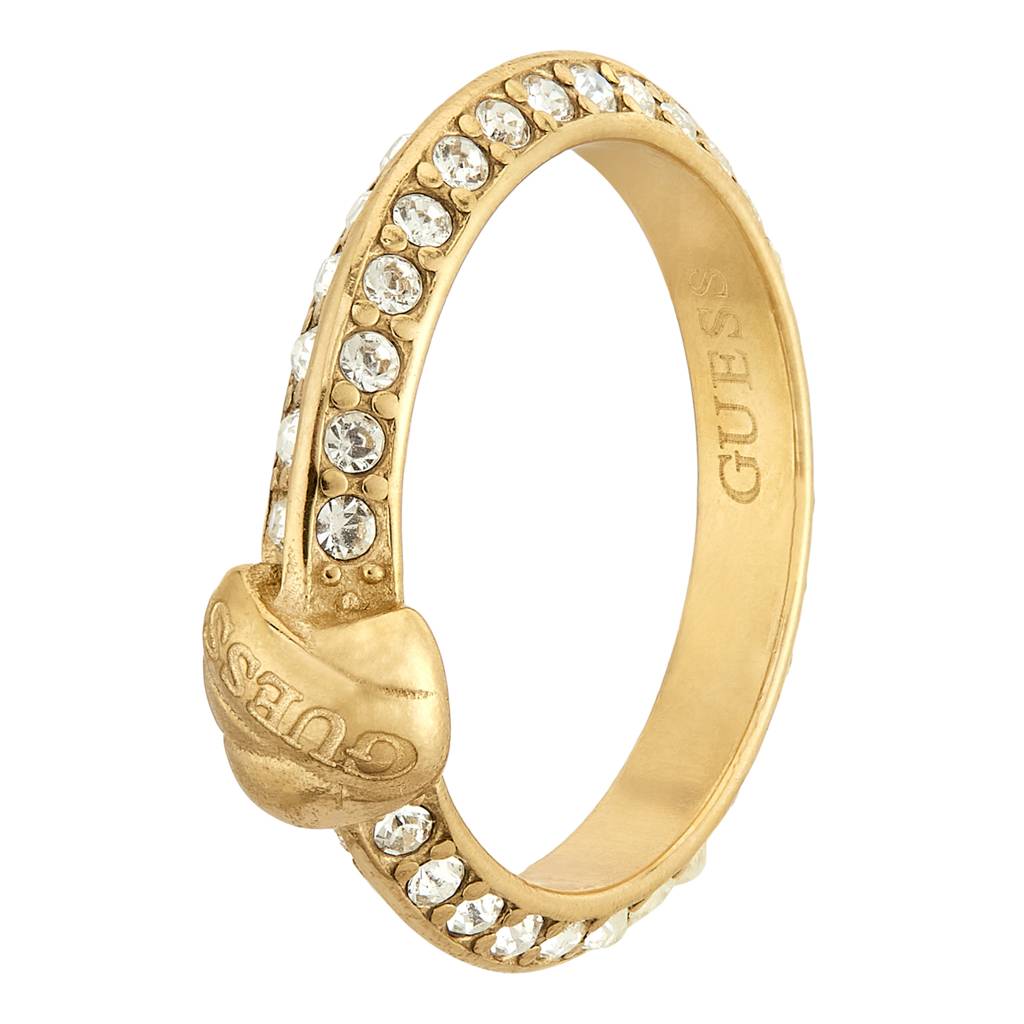Guess Knot You Gold-Plated Stainless Steel Ring For Women : UBR04057YG58