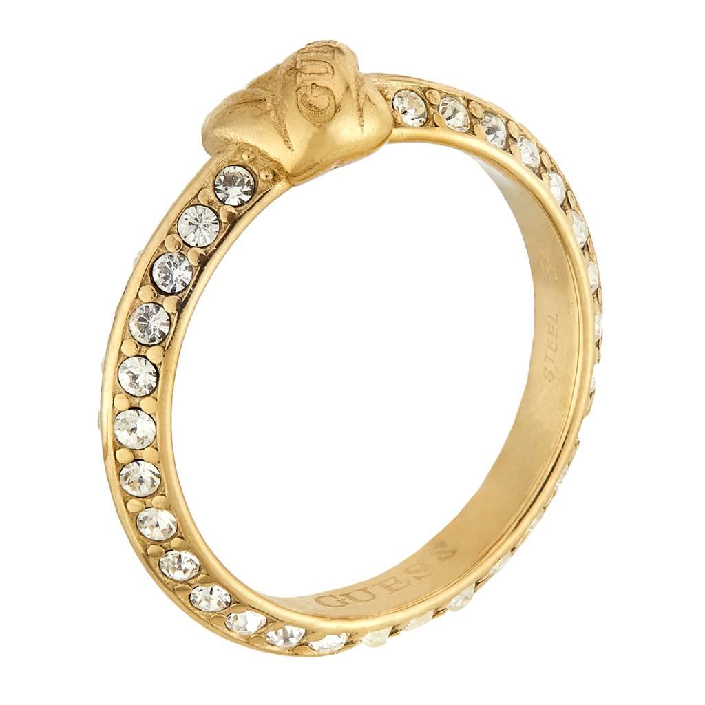 Guess Knot You Gold-Plated Stainless Steel Ring For Women : UBR04057YG58