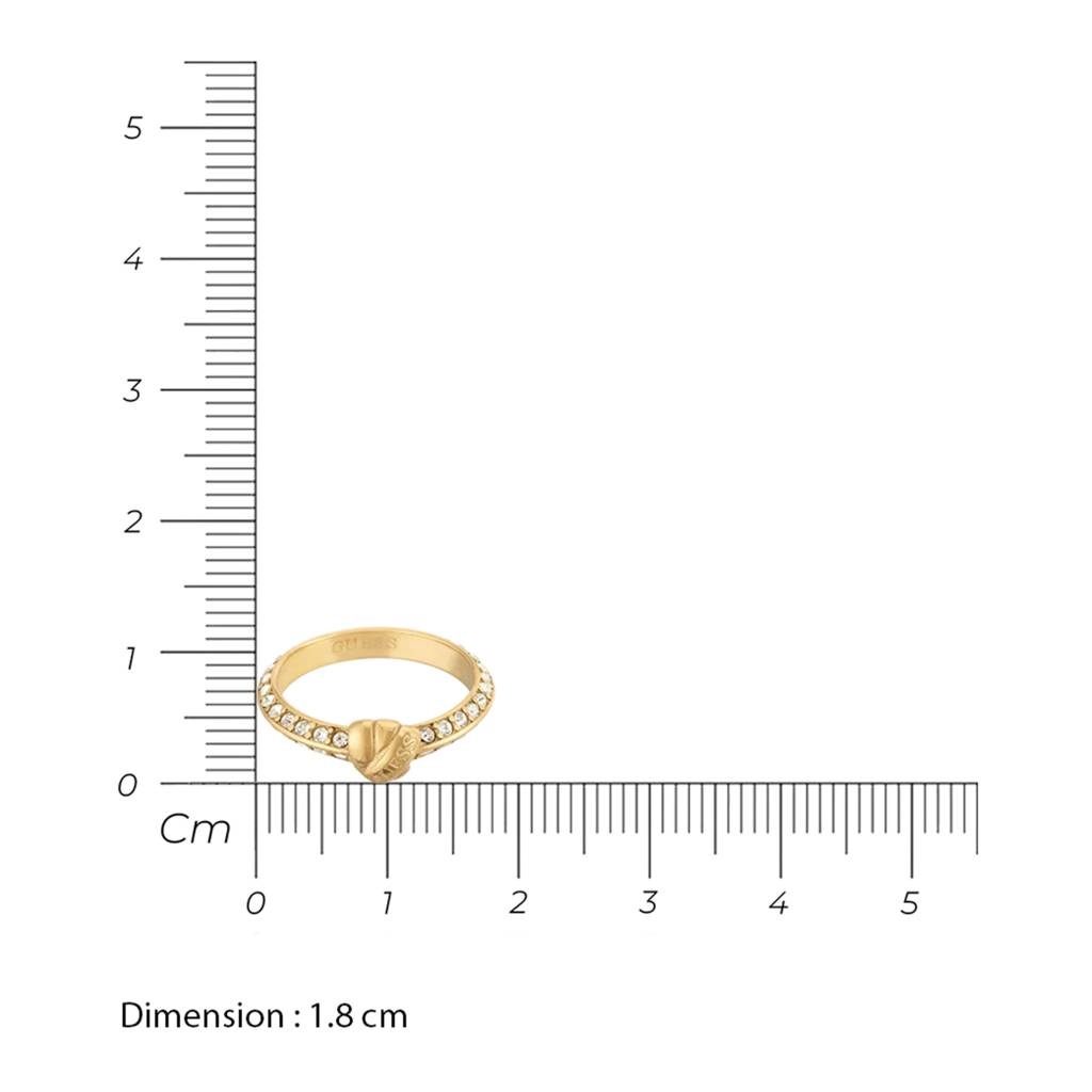 Guess Knot You Gold-Plated Stainless Steel Ring For Women : UBR04057YG58