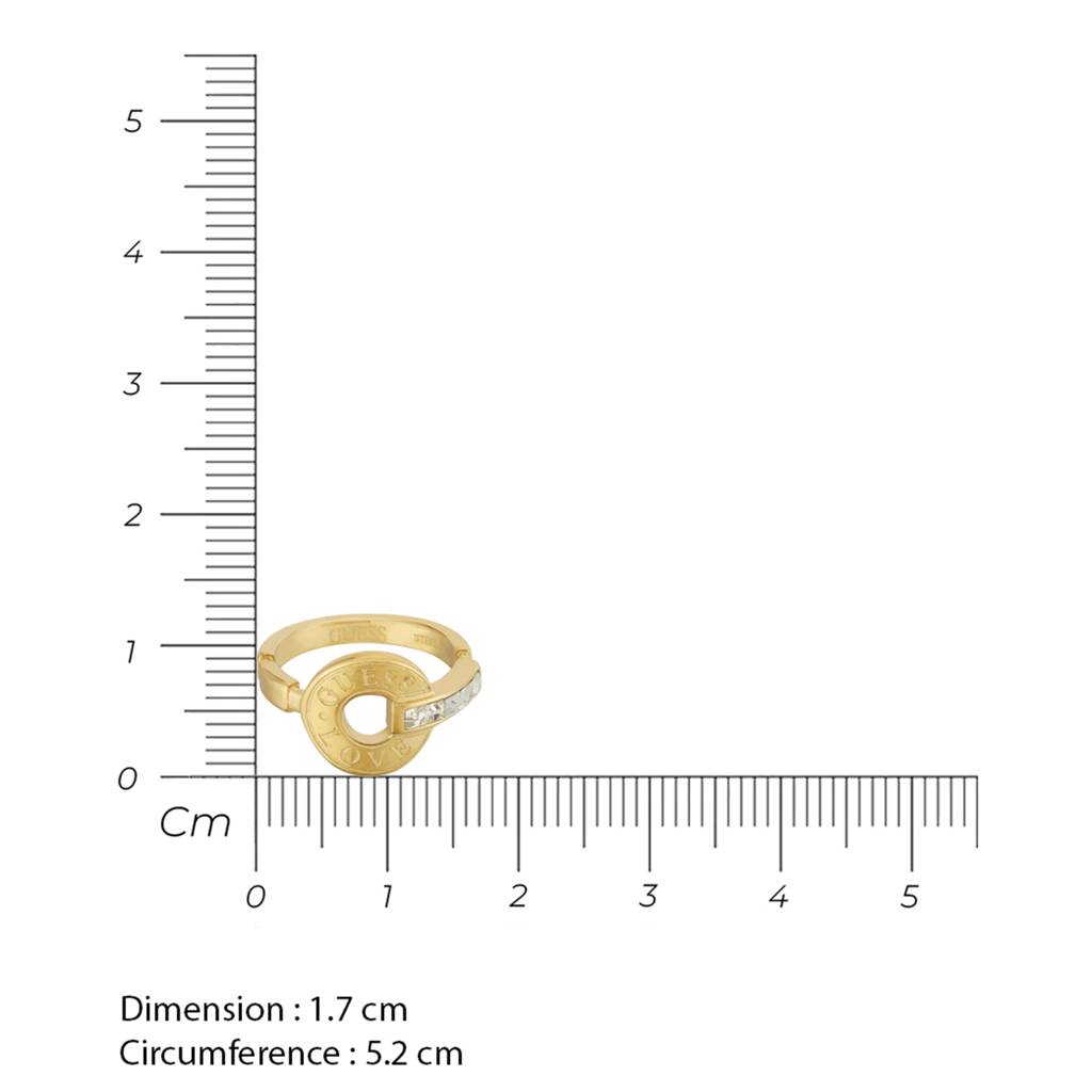 Guess Love Gold-Plated Stainless Steel Ring For Women (Size - 54) : UBR04079YG54