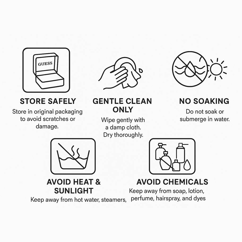 Guess Love Gold & White Stainless Steel Ring For Women : UBR04079YGWH58