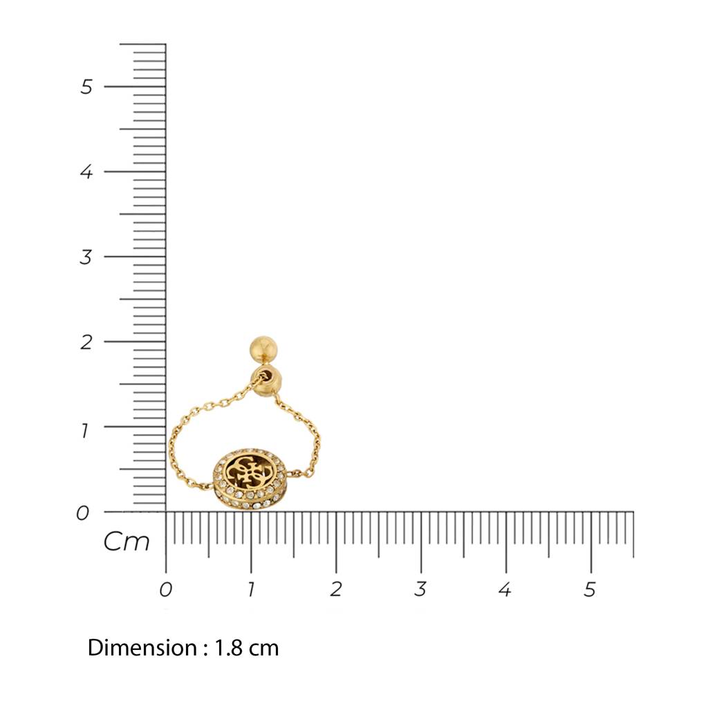 Guess 4G Crush Gold-Plated Stainless Steel Ring For Women : UBR04158YG