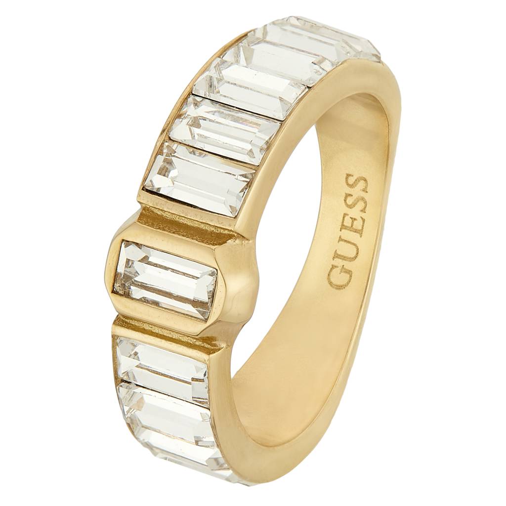 Guess Hashtag Gold-Plated Stainless Steel Ring For Women : UBR04254YG54