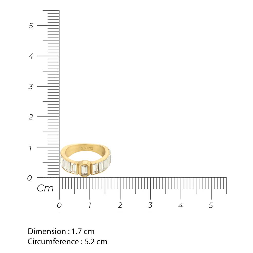 Guess Hashtag Gold-Plated Stainless Steel Ring For Women : UBR04254YG54