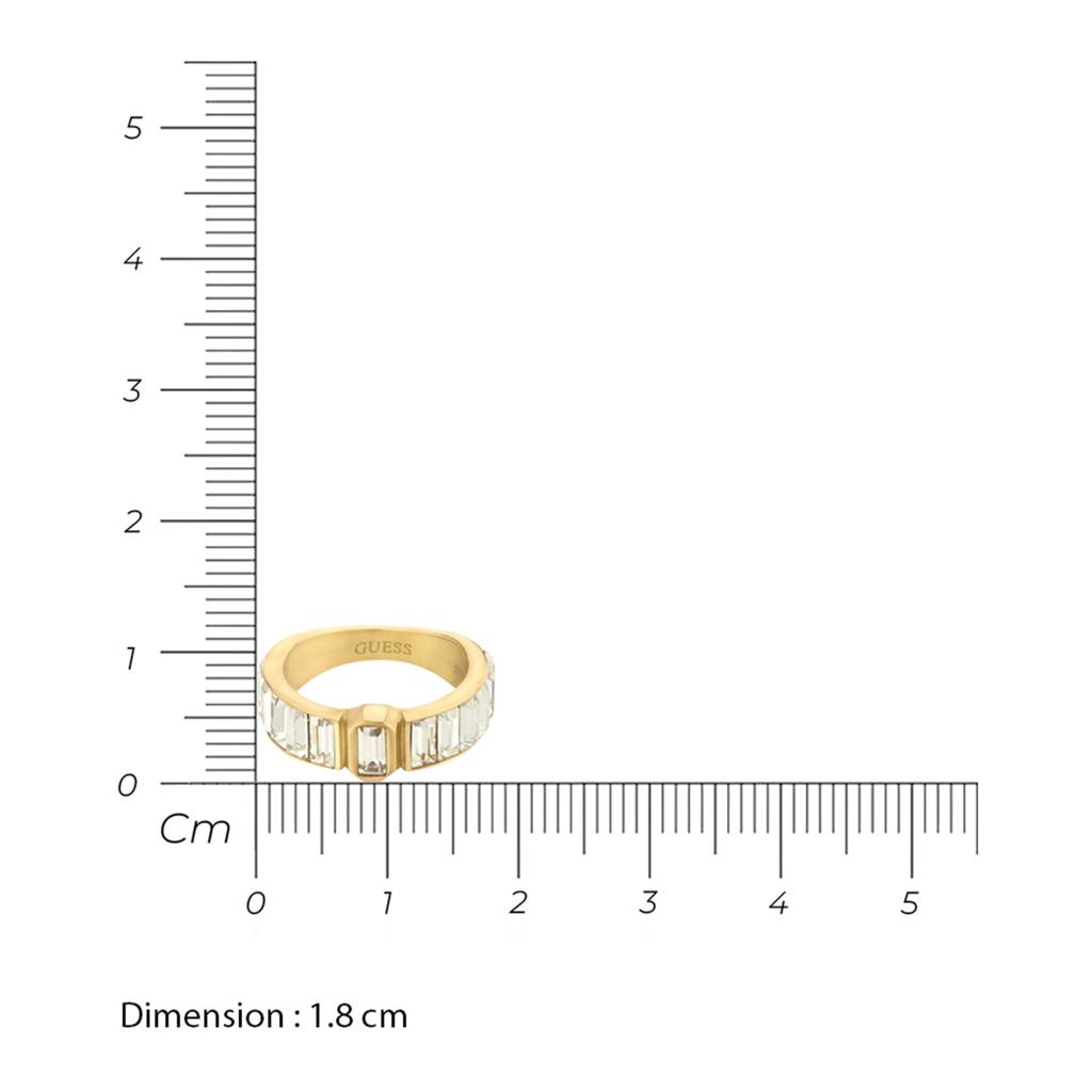 Guess Hashtag Gold-Plated Stainless Steel Ring For Women : UBR04254YG58