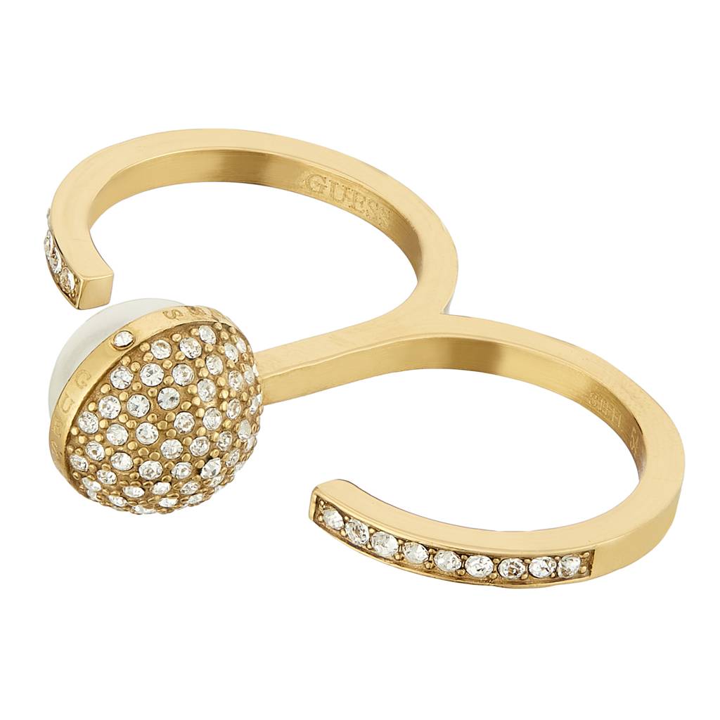 Guess Calypso Gold-Plated Stainless Steel Ring For Women : UBR04453YG54