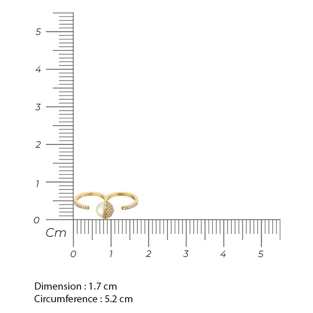 Guess Calypso Gold-Plated Stainless Steel Ring For Women : UBR04453YG54