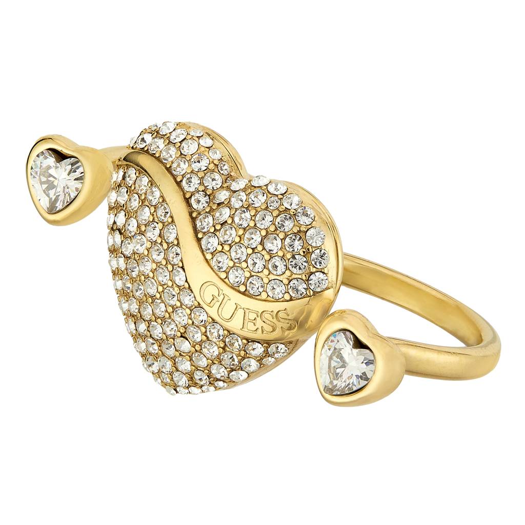 Guess In My Heart Gold-Plated Stainless Steel Ring For Women : UBR04489YG54